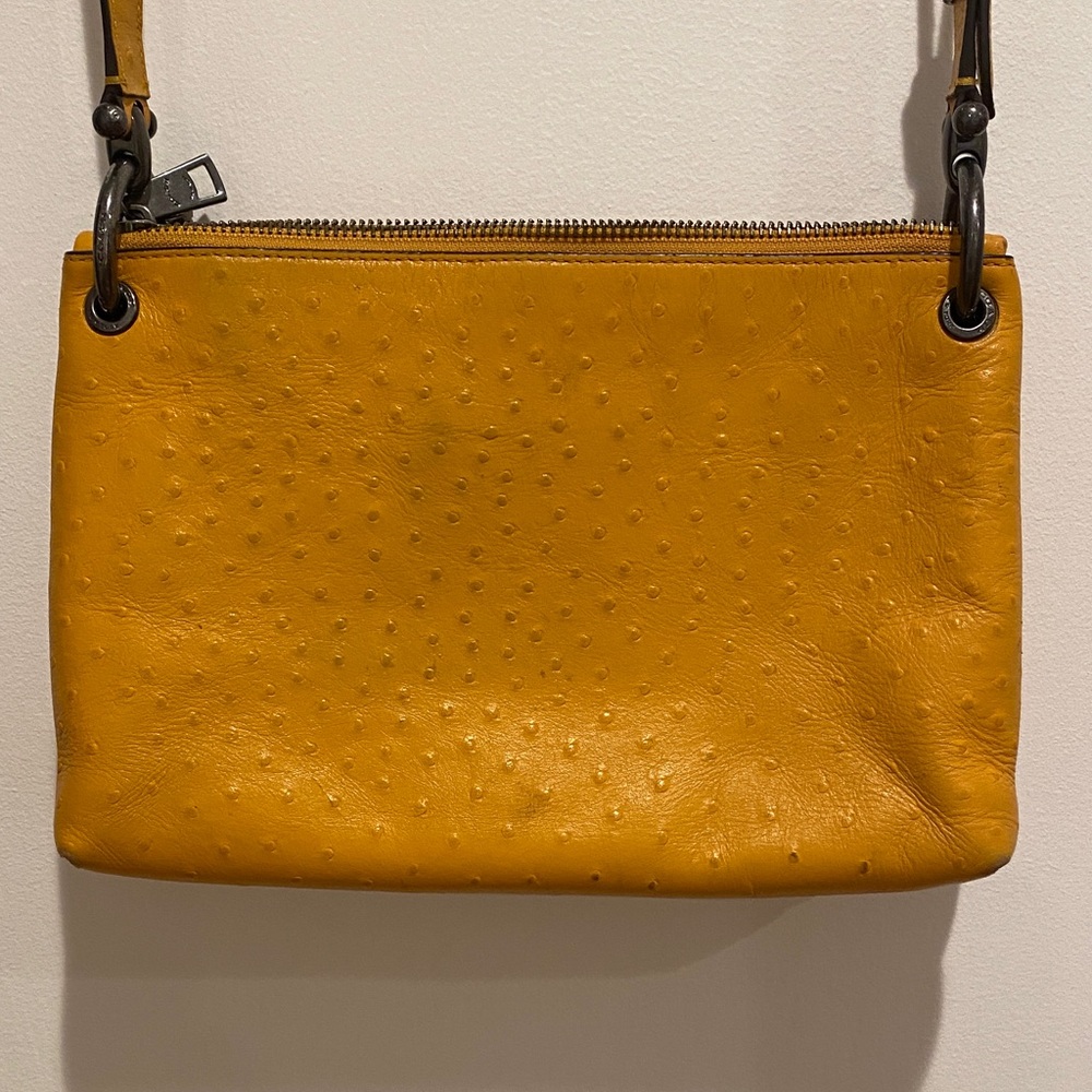 Authentic Coach Small “Ostrich” Crossbody Bag Mustard Quiet Luxury Designer - Picture 6 of 14
